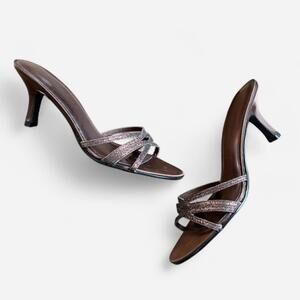 Rampage Vintage Frankie Y2K Brown Glitter Kitten Heel